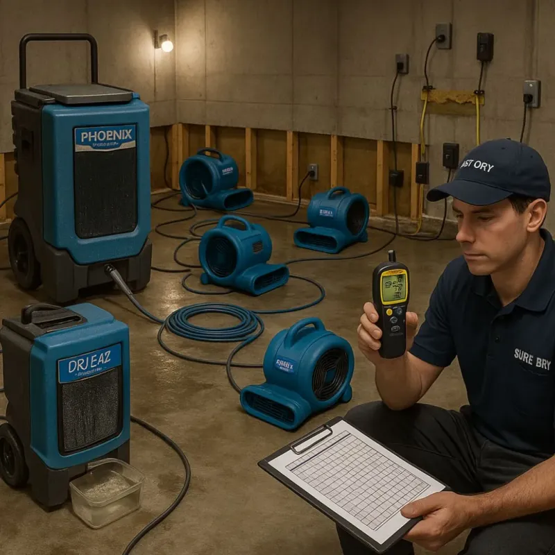 Structural Drying and Dehumidification process in Brambleton, VA